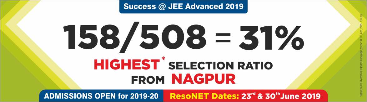 JEE Advanced 2019 - Resonance Nagpur Produced Excellent Result JEE Advanced 2019 - Resonance Nagpur Produced Excellent Result