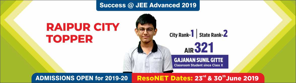 JEE Advanced 2019-Resonance Raipur produced excellent Result JEE Advanced 2019-Resonance Raipur produced excellent Result